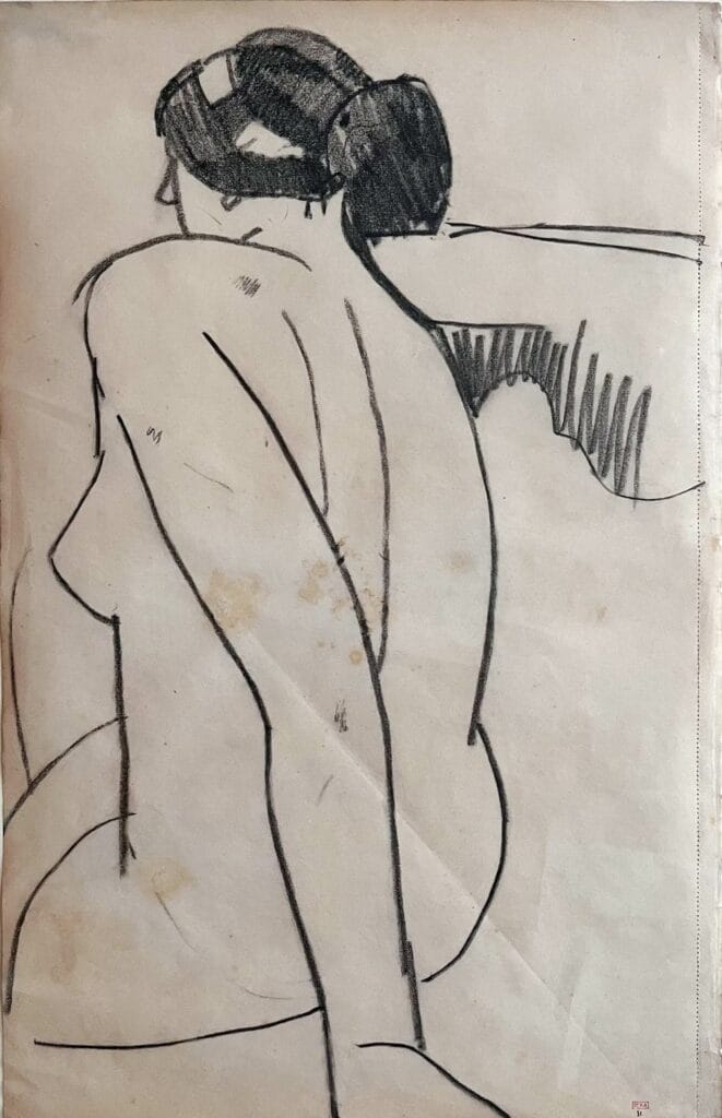 Amedeo Modigliani - nu féminin vu de dos de l'ancienne collection Alexandre