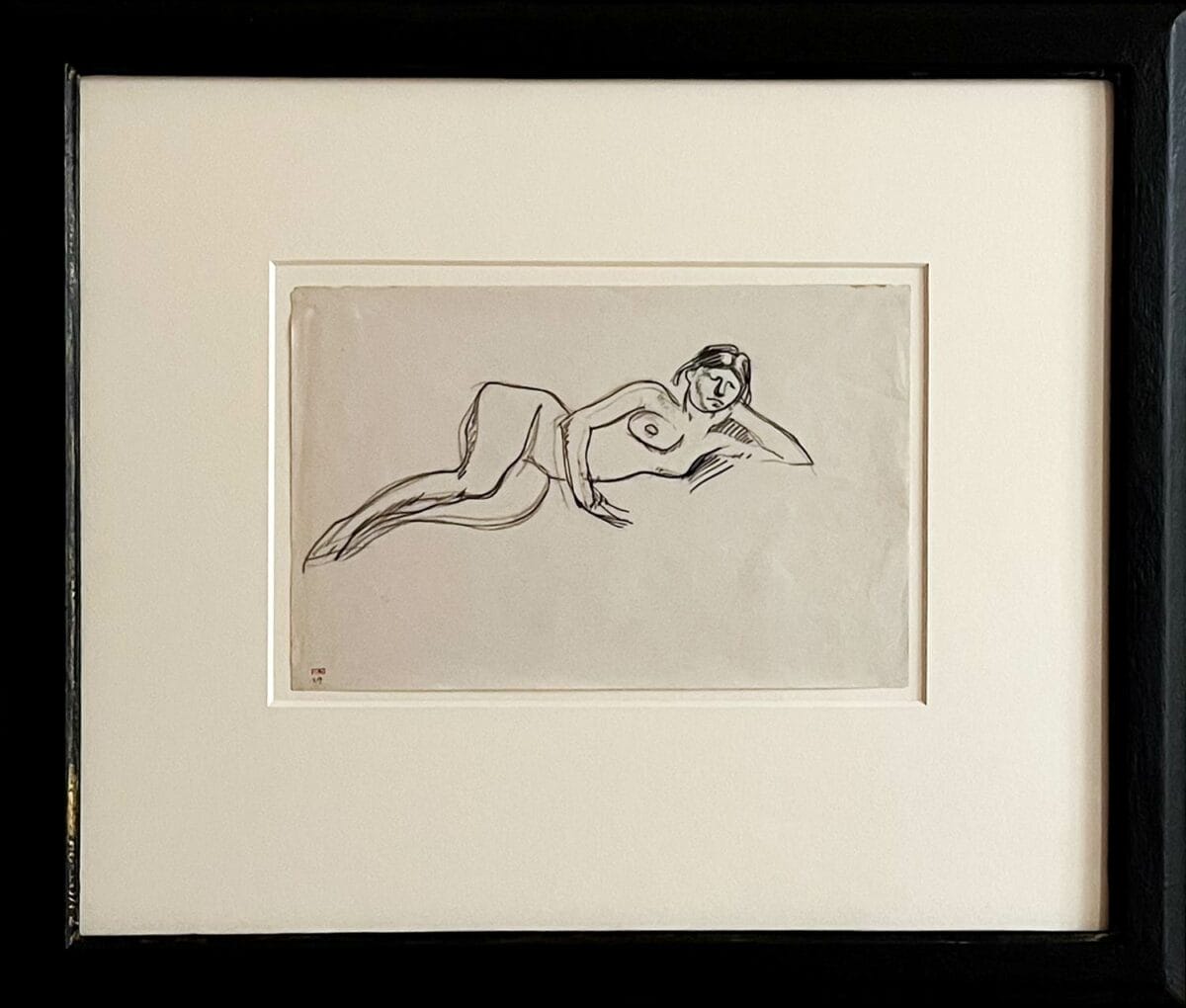 Amedeo Modigliani dessin de nu féminin allongé de l'ancienne collection du docteur Alexandre