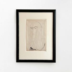 Dessin de Pierrot d'Amedeo Modigliani - personnage de Pierrot à la collerette dessin de la collection Paul Alexandre