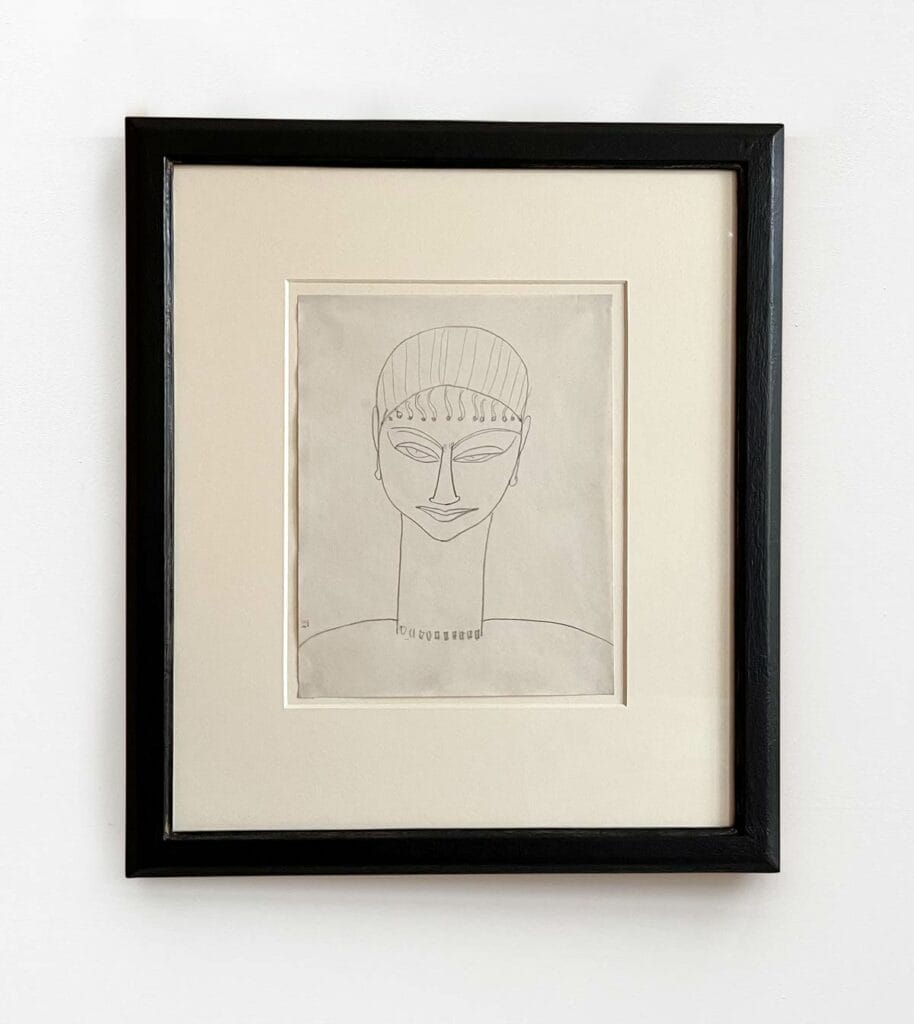 Amedeo Modigliani dessin de caryatide de face de l'ancienne collection du docteur alexandre