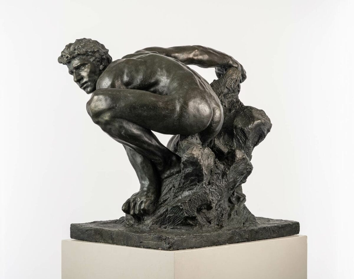 Nu masculin - sculpture en bronze - Adam par Guy le Perse