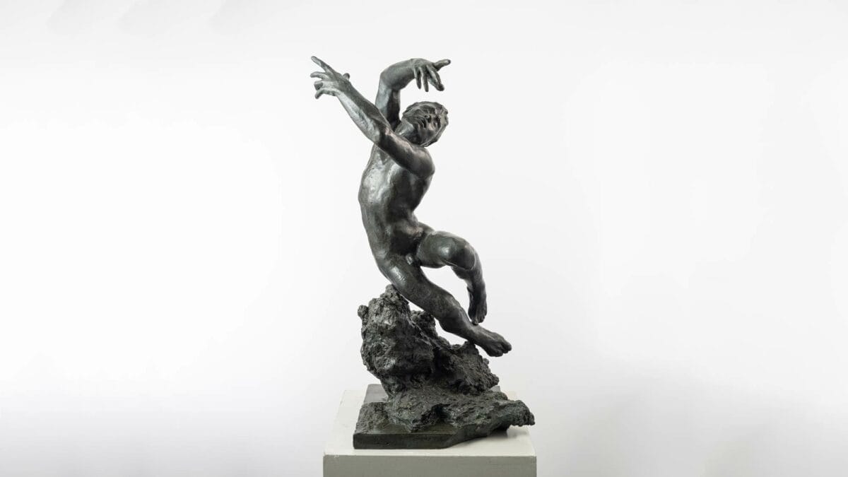Le fils prodigue, sculpture en bronze d'un nu masculin par Guy le Perse pour la galerie Théophanos