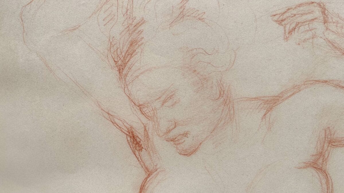 Charles Malfray, sculpteur du XXe siècle, a réalisé ce magnifique grand dessin au fusain d'une femme nue, figurant une danseuse.