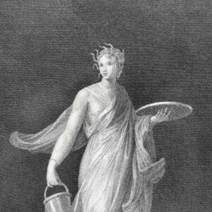 Bacchante carrying a dish and a bucket - Chisel engraving by Vincenzo Feoli