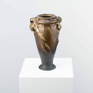 Art Nouveau patinated bronze vase decorated with thistles - Albert Marionnet
