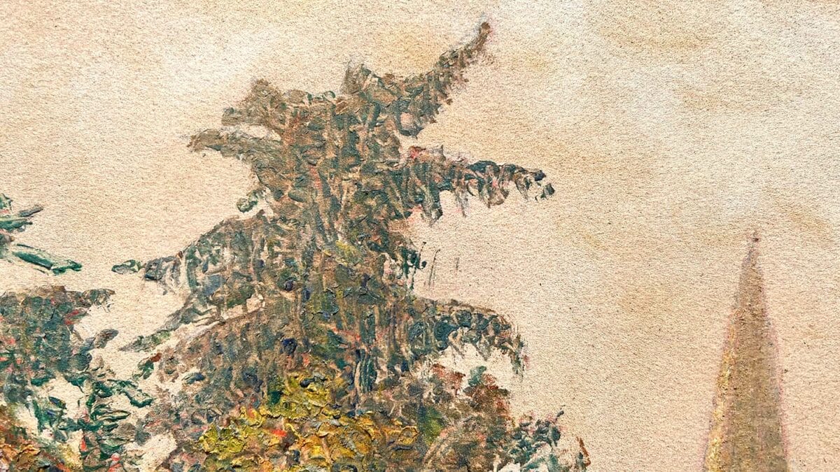 Premières feuilles d'automne dans le Vallon de Saint-André-de-Bâgé - Huile sur Papier – Image 10