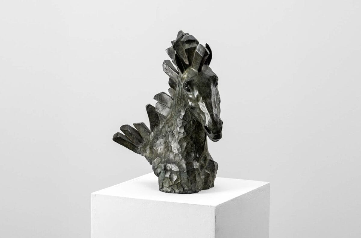 Hyalos - Sculpture en bronze - Buste de cheval – Image 2