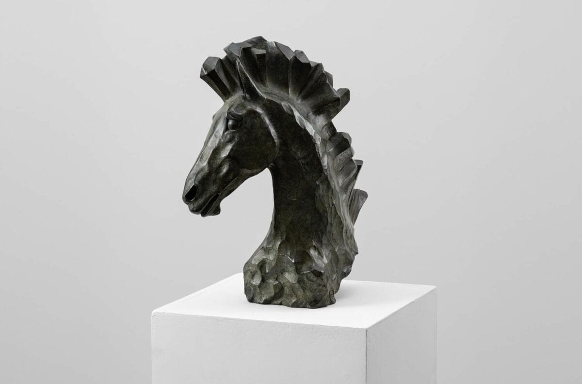 Hyalos - Sculpture en bronze - Buste de cheval – Image 4