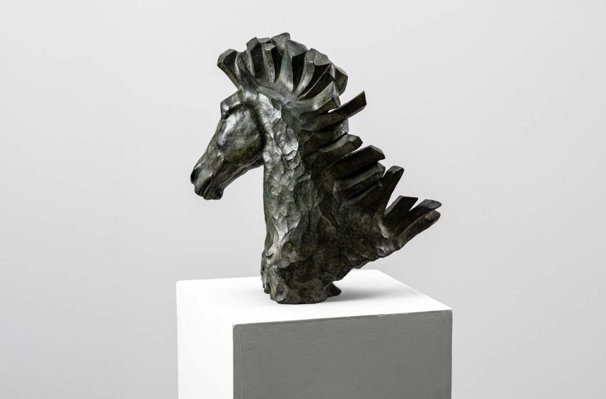 Hyalos - Sculpture en bronze - Buste de cheval – Image 5