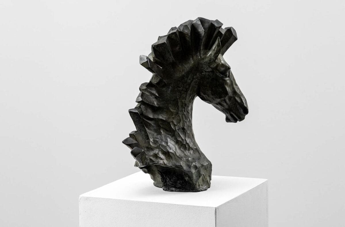 Hyalos - Sculpture en bronze - Buste de cheval – Image 9