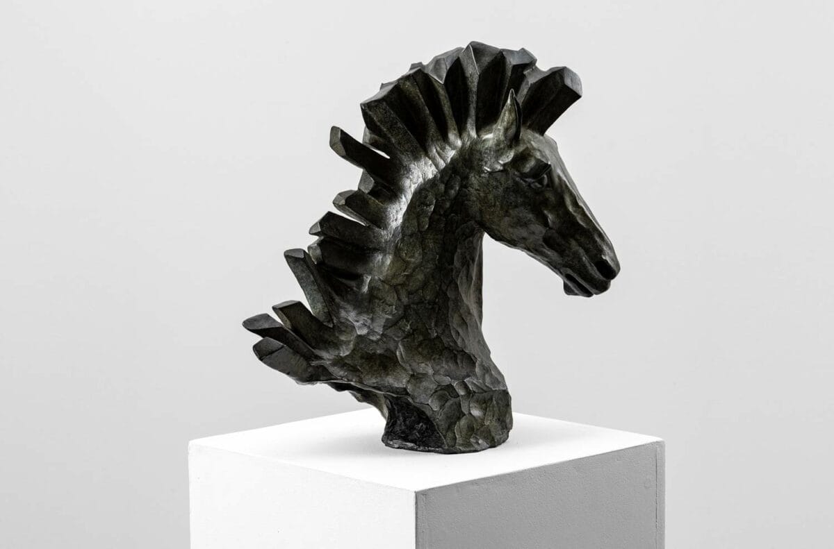 Hyalos - Sculpture en bronze - Buste de cheval – Image 10