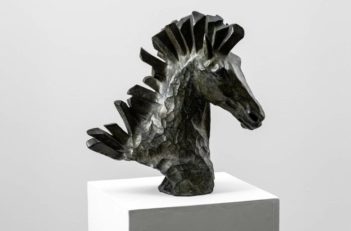 Hyalos - Sculpture en bronze - Buste de cheval – Image 11