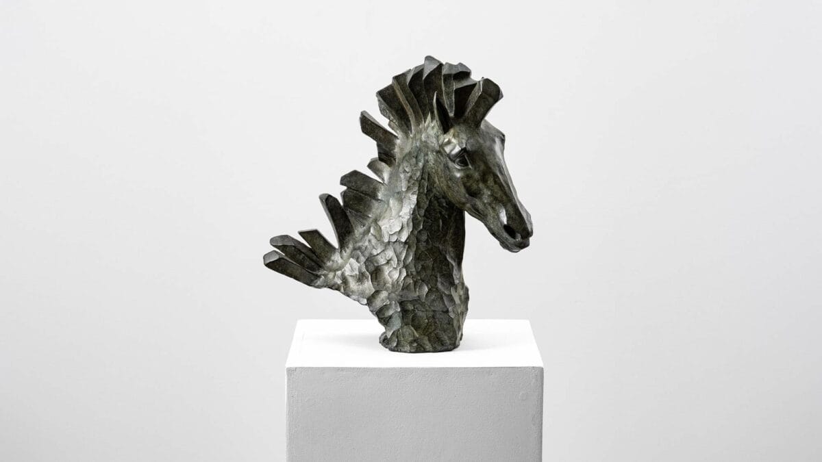 Hyalos - Sculpture en bronze - Buste de cheval
