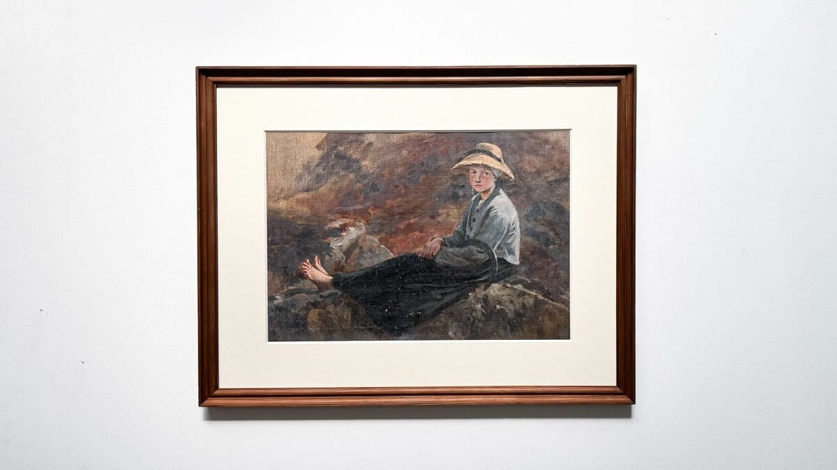 Huile sur toile - Etude d'une petite paysanne au repos - Alexis-Joseph Mazerolle