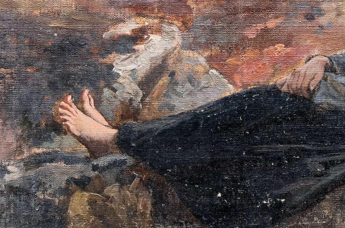Huile sur toile - Etude d'une petite paysanne au repos - Alexis-Joseph Mazerolle – Image 6