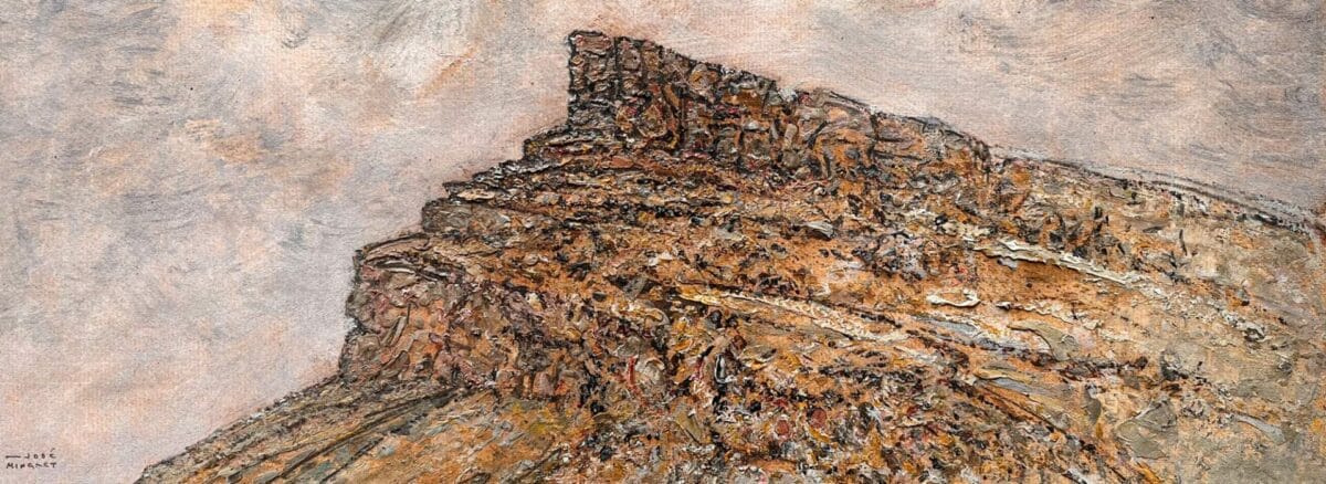 La roche de Solutré - Huile sur Papier – Image 4