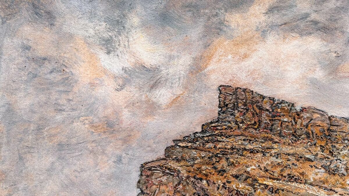 La roche de Solutré - Huile sur Papier – Image 9