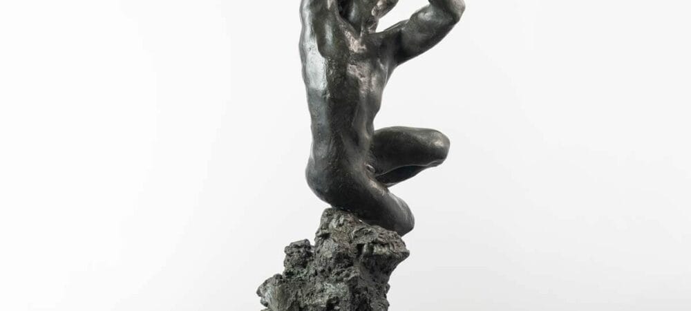 Le fils prodigue, sculpture en bronze d'un nu masculin par Guy le Perse pour la galerie Théophanos