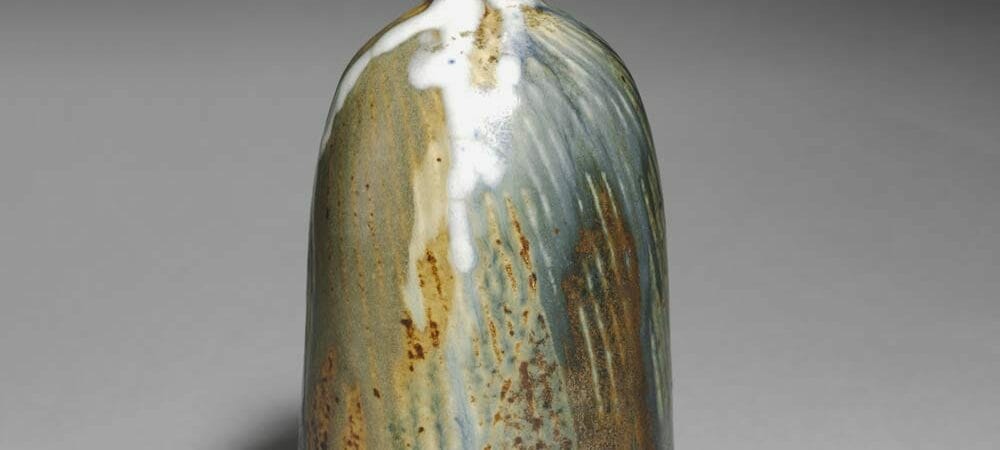 Vase bouteille en grès de Jean Carriès, maître du céramiste art déco Léon Pointu